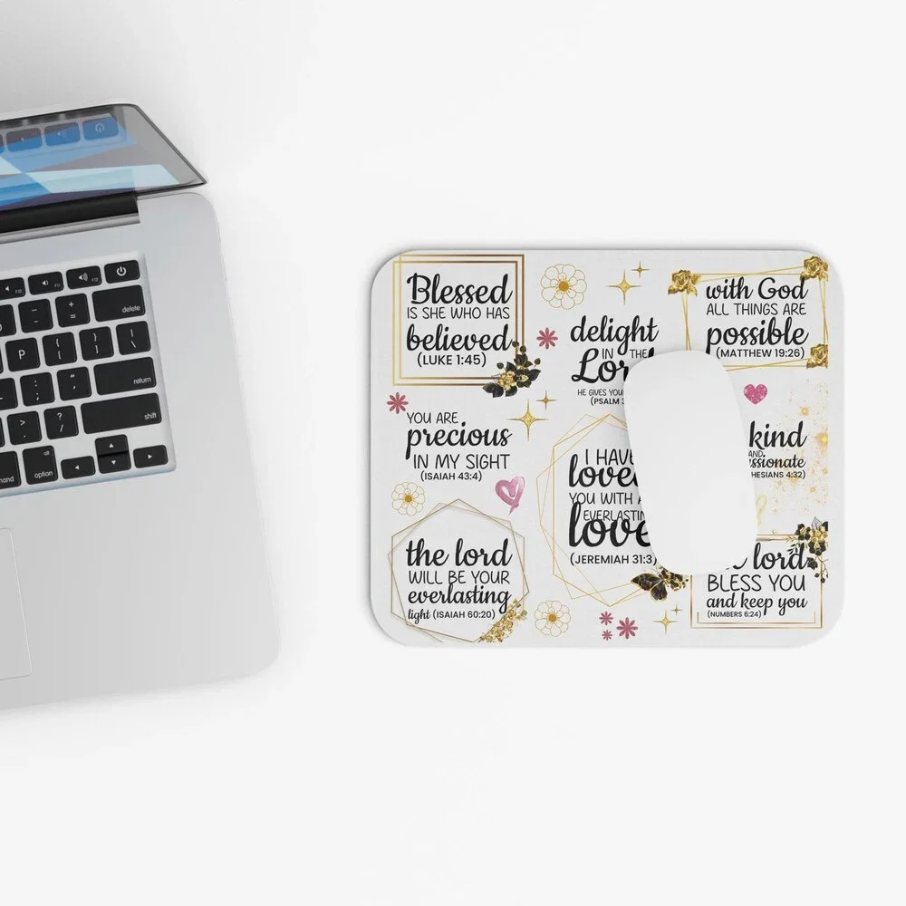 Inspirational Bible Verses Mouse Pad, Christian Scripture Desk Mat, Christian m